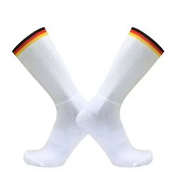 Skarpety rowerowe cycling aero żółto-czerwono-czarne. Czarne skarpetki damskie VELKYNE, bez wzorów, z elastanu. Za 60.99 zł.