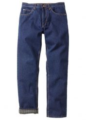 Jeansy termiczne classic fit na miękkiej flanelowej podszewce, straight. Niebieskie jeansy męskie bonprix, z jeansu, klasyczne. Za 189.99 zł.