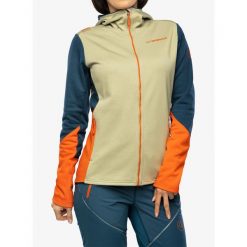 Bluza z kapturem damska La Sportiva Cosmic Hoody. Żółte bluzy damskie La Sportiva, na zimę, l, bez wzorów, sportowe, bez ramiączek, z kapturem. Za 529.99 zł.