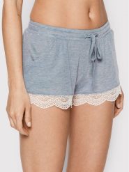 Etam Szorty piżamowe Warm Day 6485851 Niebieski Regular Fit. Niebieskie piżamy damskie Etam, bez wzorów, z syntetyku, bez ramiączek. Za 69.99 zł.