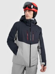 4F Kurtka narciarska membrana Dermizax 20000 z wypełnieniem Primaloft Black męska - czarna S. Czarne kurtki sportowe męskie 4F, na zimę, l, bez wzorów, z meshu, bez kaptura, narciarskie, Dermizax. Za 1,499.99 zł.