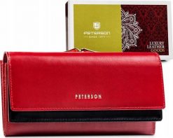 Peterson Duży, skórzany portfel damski na zatrzask i bigiel — Peterson. Portfele damskie Peterson. Za 345.70 zł.