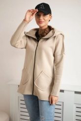 Bluza ocieplana z dłuższym tyłem i kieszeniami jasno beżowa. Brązowe bluzy damskie KESI, l, bez wzorów, z bawełny, bez ramiączek, bez kaptura. Za 217.48 zł.