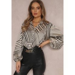 Beżowa Koszula z Bufiastym Rękawem Chava. Brązowe koszule damskie Renee, l, bez wzorów, bez kołnierzyka, bez ramiączek. Za 119.99 zł.