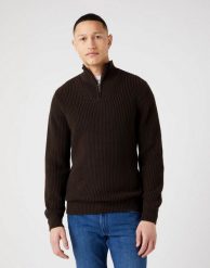 WRANGLER HALF ZIP KNIT MĘSKI SWETER ROZPINANY DELICIOSO BROWN W8D0PJH38 112321332. Brązowe swetry męskie Wrangler, l, bez wzorów, z bawełny, eleganckie, bez kołnierzyka, bez ramiączek. Za 159.99 zł.