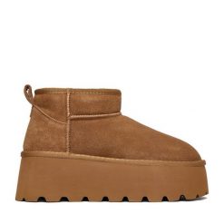 Śniegowce Badura. Brązowe śniegowce damskie Badura, bez zapięcia. Za 219.99 zł.