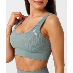 Stanik fitness cardio Carpatree Rib bezszwowy. Zielone biustonosze Carpatree, bez wzorów. W wyprzedaży za 119.99 zł.