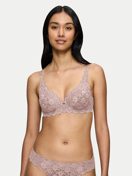 Triumph Biustonosz z fiszbiną Amourette 10209574 Różowy. Czerwone biustonosze Triumph, bez wzorów, z syntetyku. Za 139.99 zł.