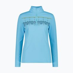 Bluza damska CMP 35L0396 Sweat. Niebieskie bluzy damskie CMP, l, bez wzorów, z materiału, bez ramiączek, bez kaptura. Za 239.99 zł.