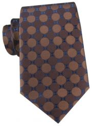 Brązowy Krawat w Duże Grochy - Alties. Brązowe krawaty i muchy Alties, bez wzorów, z tkaniny, eleganckie. Za 55.00 zł.
