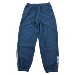Second life - Męskie vintage spodnie dresowe z polaru - Stan bardzo dobry. Niebieskie spodnie sportowe męskie Nike, m, bez wzorów, z dresówki, na fitness i siłownię. Za 149.06 zł.
