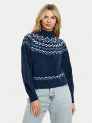 Guess Sweter W4PR0Z Z3LQ0 Granatowy Regular Fit. Niebieskie swetry nierozpinane damskie Guess, xl, z aplikacjami, z syntetyku, bez kołnierzyka, bez ramiączek. Za 269.99 zł.
