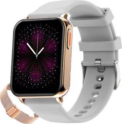 Smartwatch Gravity GT17-4 Różowe Złoto Szary (GT17-4). Czerwone zegarki smartwatch Gravity, bez wzorów. Za 154.96 zł.