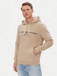 Tommy Hilfiger Bluza Logo MW0MW11599 Beżowy Regular Fit. Brązowe bluzy męskie Tommy Hilfiger, m, bez wzorów, z bawełny, bez ramiączek, bez kaptura. Za 359.99 zł.