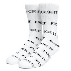 Skarpetki turystyczne HUF FK It. Białe skarpetki damskie HUF, bez wzorów, z bawełny. W wyprzedaży za 59.00 zł.