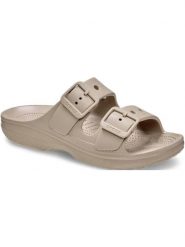 Klapki Crocs Saturday Sandal W Damskie. Brązowe klapki damskie Crocs, na lato, bez wzorów, bez obcasa, bez zapięcia. Za 199.99 zł.