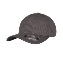 Czapka Z Daszkiem Hexagon Jersey 3D. Szare czapki damskie FLEXFIT, bez wzorów, z jersey. Za 80.99 zł.