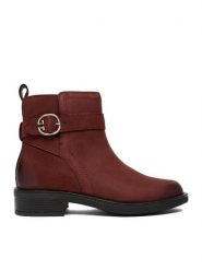 Lasocki Botki CEO-WI23-JIA-03 Bordowy. Czerwone botki damskie Lasocki, bez wzorów, z nubiku, bez obcasa, na płaskiej podeszwie, bez zapięcia. Za 189.99 zł.