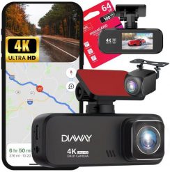 Wideorejestrator Diaway Kamera wideorejestrator samochodowa 4K GPS + tylna kamera rejstrator WIFI HD. Wideorejestratory Diaway. Za 269.99 zł.