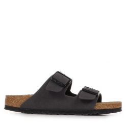 Sandały Birkenstock Arizona Birkibuc Dorosłych. Szare sandały damskie Birkenstock, bez wzorów, z materiału, bez obcasa, bez zapięcia. Za 422.96 zł.