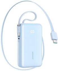 Powerbank Joyroom JR-PR2L 10000mAh 35W z wbudowanym zwijanym kablem USB-C i kablem-smyczą USB-C - niebieski. Niebieskie powerbanki Joyroom. Za 130.82 zł.