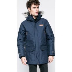 Columbia - Kurtka Timberline Ridge. Niebieskie kurtki męskie Columbia, m, bez wzorów, z futra, z kapturem. W wyprzedaży za 569.90 zł.