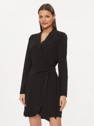 Morgan Sukienka codzienna 241-RVOLCA Czarny Regular Fit. Czarne sukienki damskie Morgan, na co dzień, bez wzorów, z syntetyku, bez kołnierzyka, bez ramiączek, proste. Za 249.99 zł.