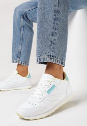 Białe Sneakersy z Przeszyciami Elistria. Białe obuwie sportowe damskie Born2be, bez wzorów, bez zapięcia. Za 79.99 zł.