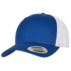 Dwukolorowa Czapka Trucker Retro. Białe czapki damskie FLEXFIT, bez wzorów, z bawełny, retro. Za 59.99 zł.