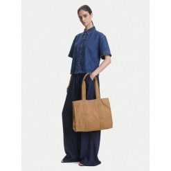 Torebka LAUREN RALPH LAUREN. Brązowe shopperki damskie Lauren Ralph Lauren, bez wzorów, bez dodatków. Za 602.99 zł.