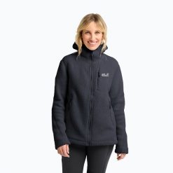 Bluza polarowa damska Jack Wolfskin Cradle Mountain Pile Full Zip. Szare bluzy damskie Jack Wolfskin, bez wzorów, z polaru, bez ramiączek, bez kaptura. Za 509.99 zł.