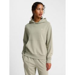 Damska bluza dresowa Hummel Pulse. Szare bluzy damskie Hummel, na zimę, bez wzorów, z dresówki, bez ramiączek, z kapturem. W wyprzedaży za 148.50 zł.