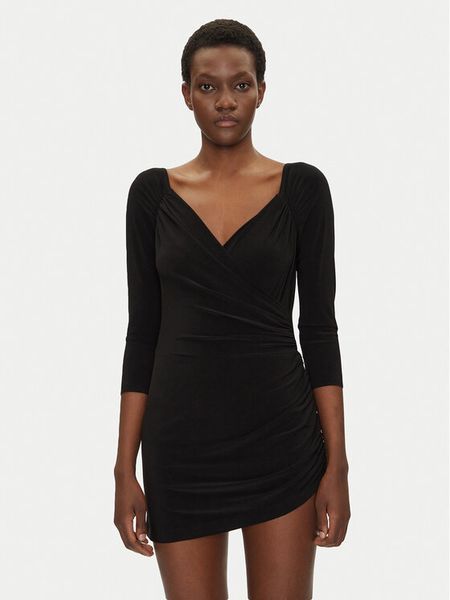 NORMA KAMALI Sukienka koktajlowa KK4243PLG84001 Czarny Regular Fit. Czarne sukienki damskie Norma Kamali, m, bez wzorów, z syntetyku, wizytowe, bez kołnierzyka, bez ramiączek. Za 669.99 zł.