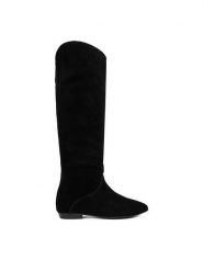 Badura Kozaki EO-CELIA-60504-25 Czarny. Czarne kozaki damskie Badura, bez wzorów, ze skóry, bez obcasa, na płaskiej podeszwie, bez zapięcia. Za 579.99 zł.