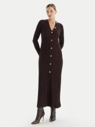 TWINSET Sukienka dzianinowa 252TT3400 Brązowy Slim Fit. Brązowe sukienki damskie Twinset, m, bez wzorów, z dzianiny, bez kołnierzyka, bez ramiączek. Za 1,289.00 zł.