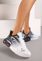 Biało-Czarne Buty Sportowe Sneakersy na Płaskiej Podeszwie ze Sznurowaniem Risannie. Białe obuwie sportowe damskie Renee, bez wzorów, z dresówki, bez zapięcia. Za 119.99 zł.