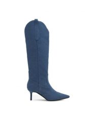 Nine West Kowbojki ZARIYA 909001D Niebieski. Niebieskie kozaki damskie Nine West, bez wzorów, z materiału, bez obcasa, na szpilce, bez zapięcia. Za 329.99 zł.