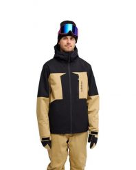 Kurtka śniegowa techniczna dla Mężczyzn DAWSON 10K Beżowy. Brązowe kurtki sportowe męskie Quiksilver, m, bez wzorów, z materiału, bez kaptura, narciarskie. Za 849.99 zł.