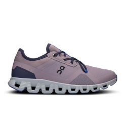 Buty damskie do biegania ON Cloud X 3 AD HerON | Glacier. Fioletowe obuwie sportowe damskie On, bez wzorów, bez zapięcia, do biegania. Za 561.99 zł.