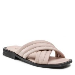 Klapki Loretta Vitale. Brązowe klapki damskie Loretta Vitale, bez wzorów, bez obcasa, bez zapięcia. Za 159.99 zł.