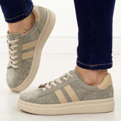 Khaki skórzane półbuty damskie Filippo Dp7499/26. Brązowe półbuty damskie Filippo, na jesień, bez wzorów, z jeansu, eleganckie, bez obcasa, na platformie, bez zapięcia. Za 239.00 zł.