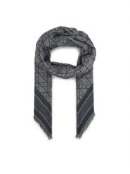 Calvin Klein Chusta Emblem Aop Jacquard Square Scarf LV04F8080G Czarny. Czarne rękawiczki damskie Calvin Klein, bez wzorów. Za 289.99 zł.