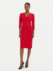 Rinascimento Sukienka koktajlowa CFC0126151003 Czerwony Slim Fit. Czerwone sukienki damskie Rinascimento, m, bez wzorów, z syntetyku, wizytowe, bez kołnierzyka, bez ramiączek. Za 489.99 zł.