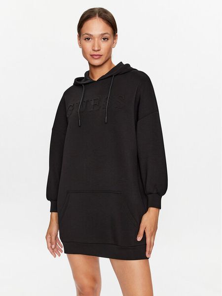 Guess Sukienka codzienna V3BQ14 K7UW2 Czarny Regular Fit. Czarne sukienki damskie Guess, na co dzień, xs, z aplikacjami, z wiskozy, bez kołnierzyka, bez ramiączek, proste. Za 259.99 zł.