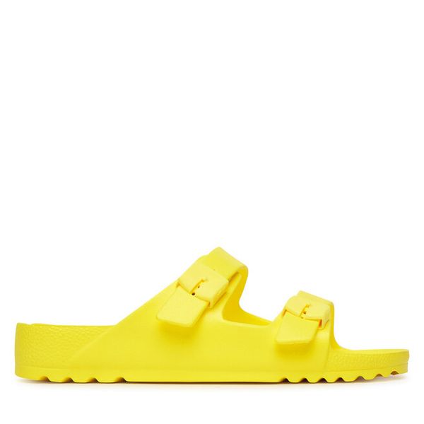 Klapki Scholl. Żółte klapki damskie Scholl, bez wzorów, bez obcasa, bez zapięcia. Za 189.99 zł.