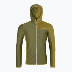 Bluza męska ORTOVOX Fleece Light Grid Hooded. Zielone bluzy męskie ORTOVOX, na zimę, m, bez wzorów, bez kaptura, narciarskie. Za 759.99 zł.