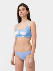 4F Góra od bikini z materiałów z recyklingu damska S. Niebieskie bikini 4F, s, bez wzorów, z materiału. W wyprzedaży za 19.99 zł.