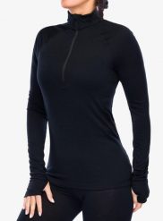 Bluza termoaktywna damska Houdini Desoli Light Half Zip. Czarne bluzy damskie Houdini, l, bez wzorów, z materiału, wakacyjne, bez ramiączek, bez kaptura. Za 503.65 zł.