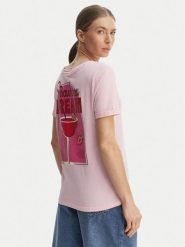 ONLY T-Shirt Kita 15291465 Różowy Regular Fit. Czerwone t-shirty damskie ONLY, xl, bez wzorów, z bawełny, bez kołnierzyka, bez ramiączek. Za 89.99 zł.