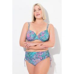Damskie Bikini wężowa skóra miseczki z fiszbinami regulowane podwójne ramiączko. Niebieskie bikini Ulla Popken, plus size, bez wzorów, z elastanu. Za 244.99 zł.